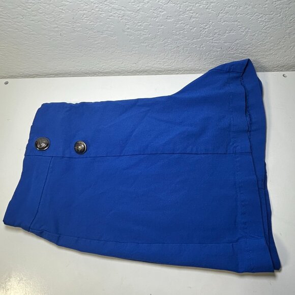Blue Shorts Button Accents Size Petite L - Picture 5 of 6